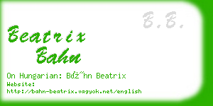 beatrix bahn business card